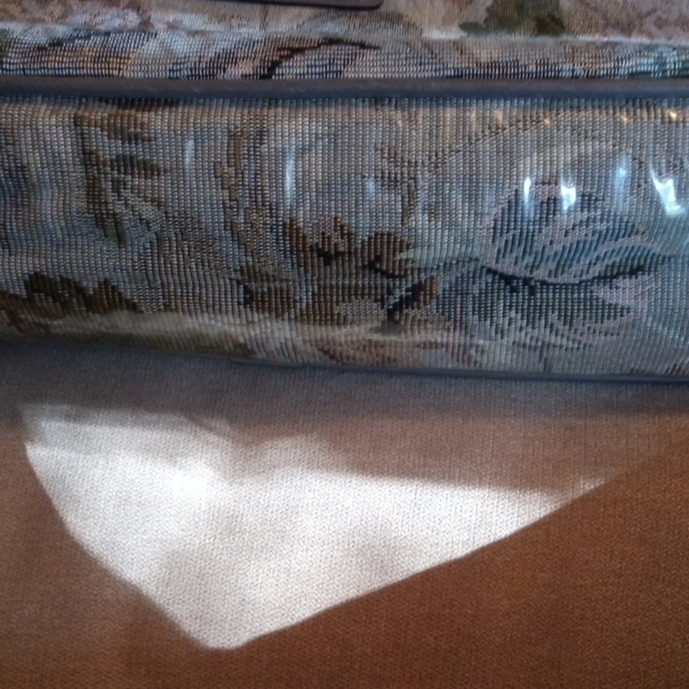 Diane Von Furstenberg Gray and Green Tote Bag with Floral Design - Picture 3 of 9